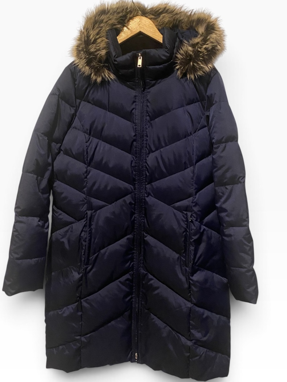 LANDS END BLUE LONG DOWN THICK PUFFER COAT JACKET SZ XL